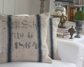 Authentic Antique Grain Sack Pillow Slip.