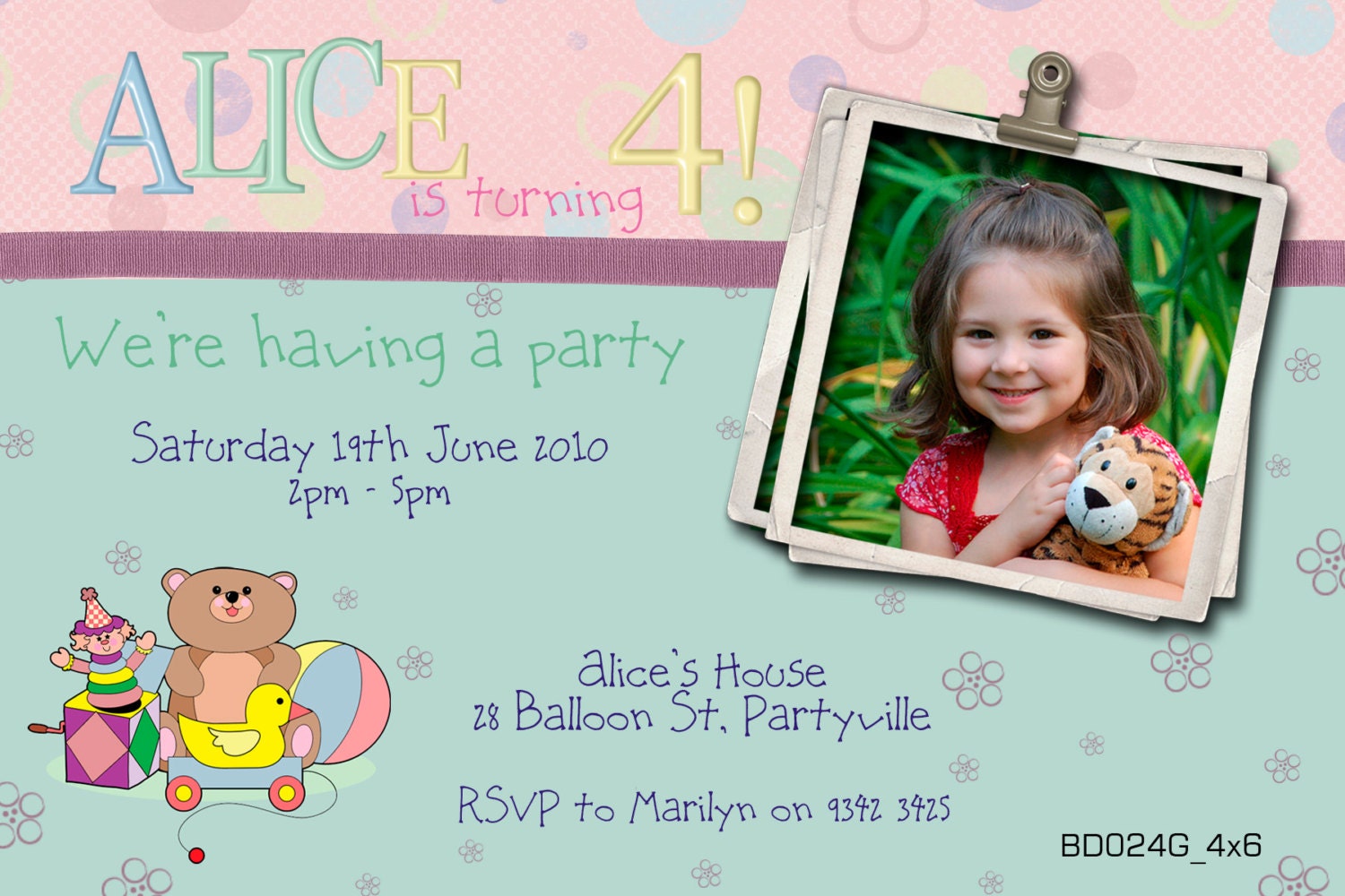 Photo Personalised Birthday Invitations - You Print Il_570xn