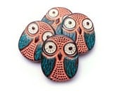 Distressed Vintage Owl Polymer Clay Pendant