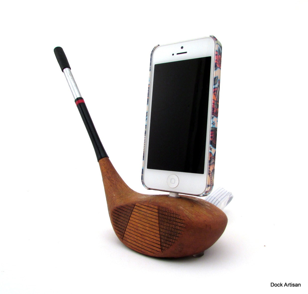 Vintage Wooden Golf Club iPhone 5 Dock