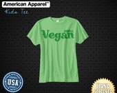 Kids, 100% Vegan, Screen Printed American Apparel Fine Jersey Tee. Available in 6 Colors.
