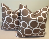 Brown..Pillow set 20x20  inches.Decorator Pillow Covers.Invisible Zipper Closure.Housewares. Throw Pillows.Cushion Covers