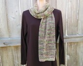 Spring Knit Scarf. Lace Stitch Shawl. Hand knitted Scarves "Cottage Garden"  Spring Colors