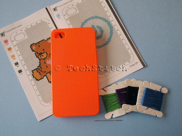 Orange DIY Cross Stitch Case for iPhone 4 and 4S