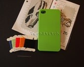Green DIY Cross Stitch Case for iPhone 4 and 4S