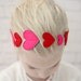 Headband with Red and Pink Hearts