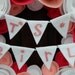 Baby Wreath - Nursery Wreath - It's A Girl Pendant Bunting Felt Flower Wreath in Pink and White with Pearls