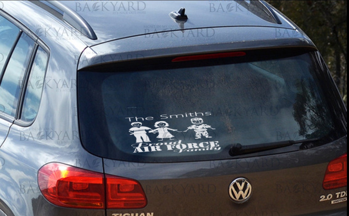 Stick Figure Military Family Vehicle Decal