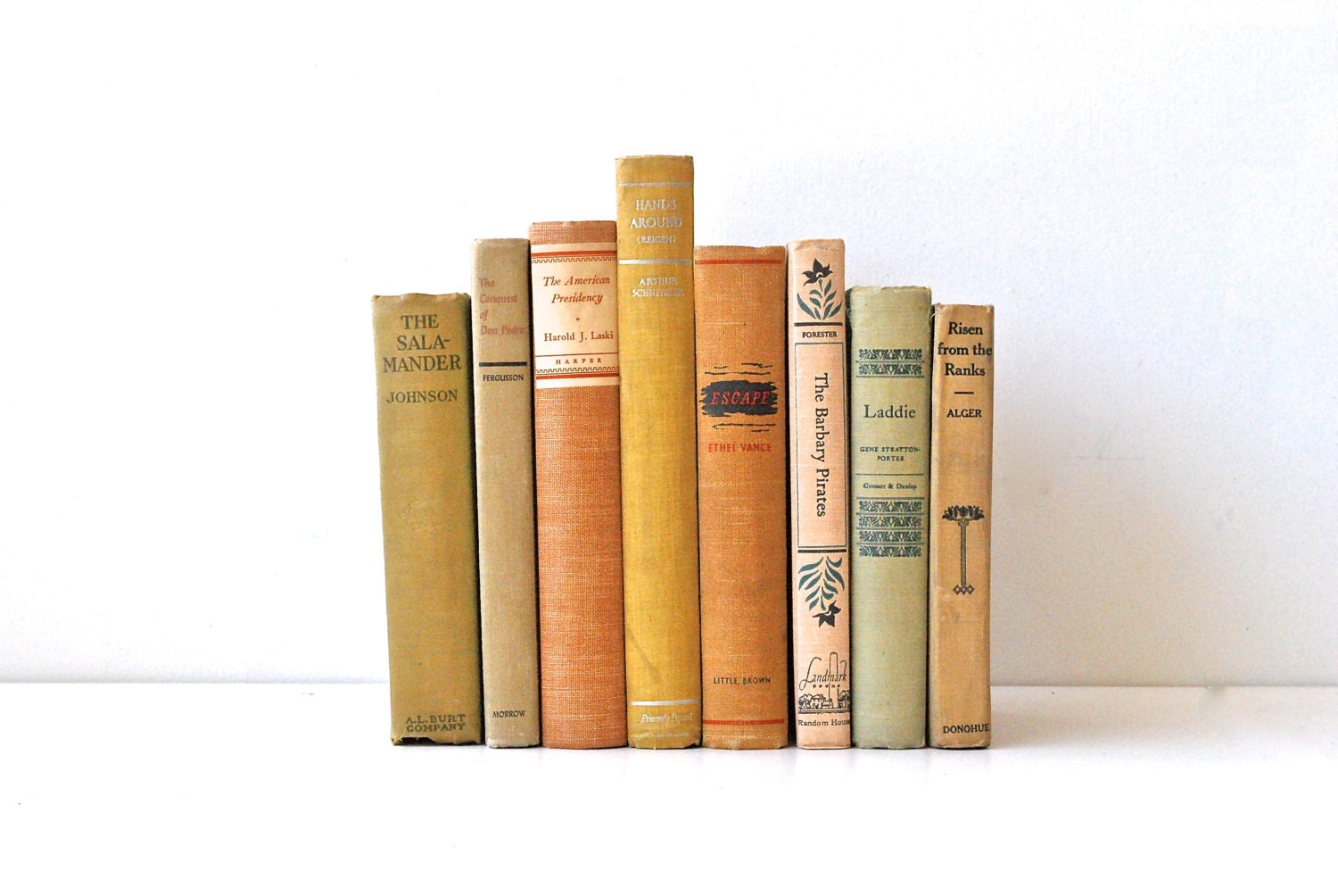 Vintage Decorating Books - Yellow, Peach and Pale Green  - Summertime Book Collection