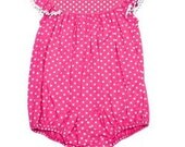 Girls blue pink green and turquoise bubble romper with monogram