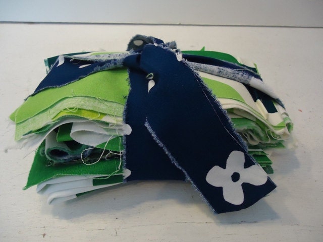 Vintage Green Marimekko Fabric Scraps Bits and Bobs