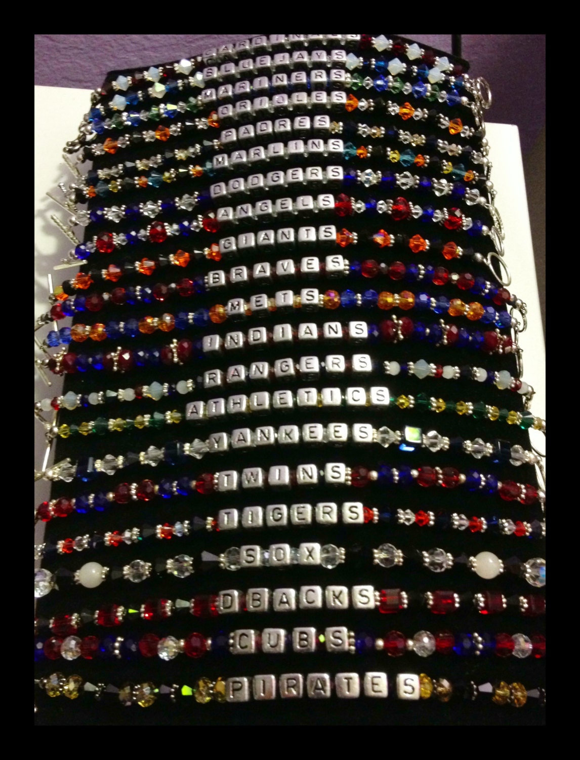 Crystal Baseball MLB Bracelets All Teams Available
