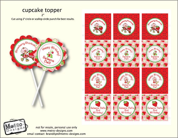Original Strawberry Shortcake Cupcake Toppers Il_570xn