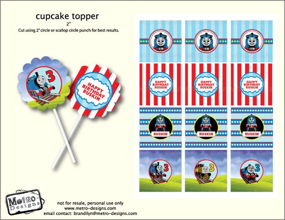 Thomas and Friends - Cupcake Toppers, Favor Tags Il_570xn