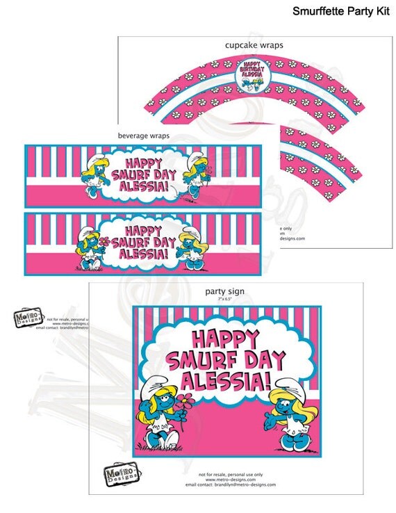 Smurfette - Party Kit Il_570xn