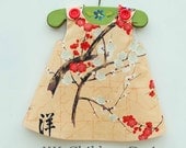 Oriantal Garden - Baby Dress - Girls Dress - Girls Clothing - Vintage Look - Asian Style - Children Clothing  - Modern Dress - 3M to 4T