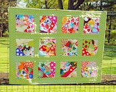 Picnic Blanket - Scrappy Quilt  - Nursery - Outdoor Play Mat - Lap Throw - Changing Mat - Baby Shower - ONLY ONE Immediate Shipping