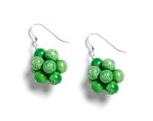 Apple Green Earrings by Kluster. Lime Green Earrings. John Deere Green. Magnesite and 100% Sterling Silver.