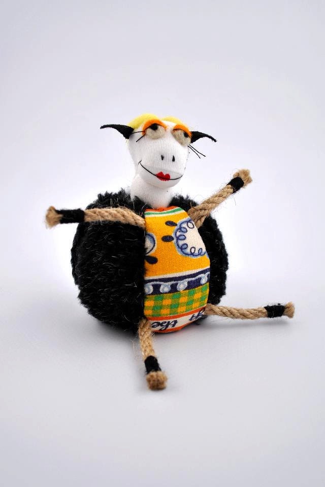 Sweet Sheep Smile Art Doll Textile Fiber Art Funny Ewe Toy Home Decoration Gift for Her Him Baby Kid designed by leliarumi on Etsy