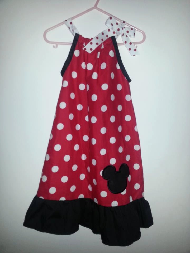 Children's Minnie Mouse Inspired Pillowcase Dress, with Ruffle