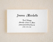 Charming Letterpress Calling Cards - Antique Cursive Business Cards - Greenhouse (50)