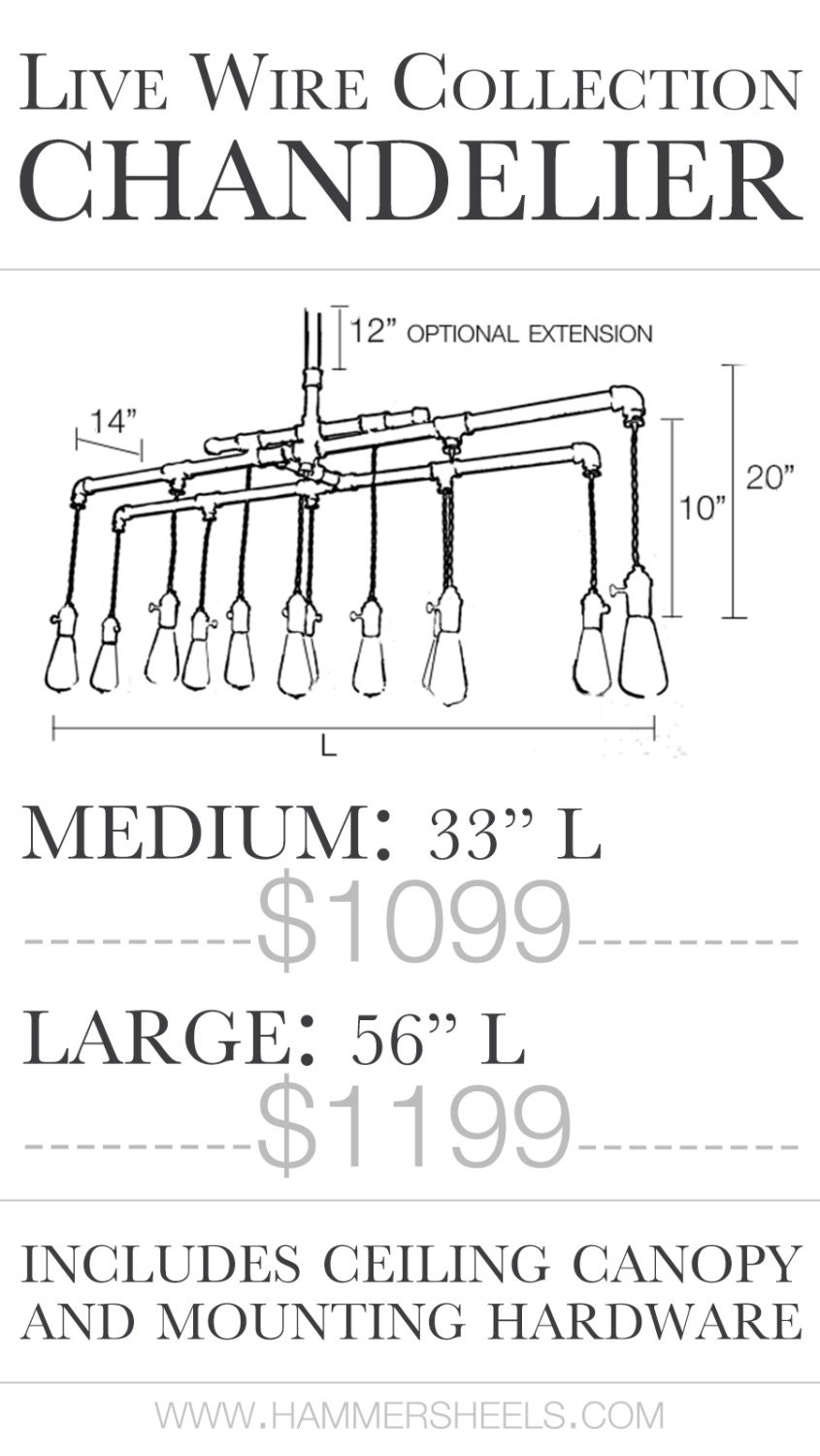 Industrial pipe pendant edison chandelier