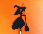 12 Witch cupcake toppers-appetizer picks-witch food picks
