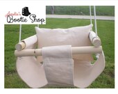 Portable Outdoor or Indoor Fabric Baby Infant Tree Swing to Toddler Swing - Baby Toy in Off White