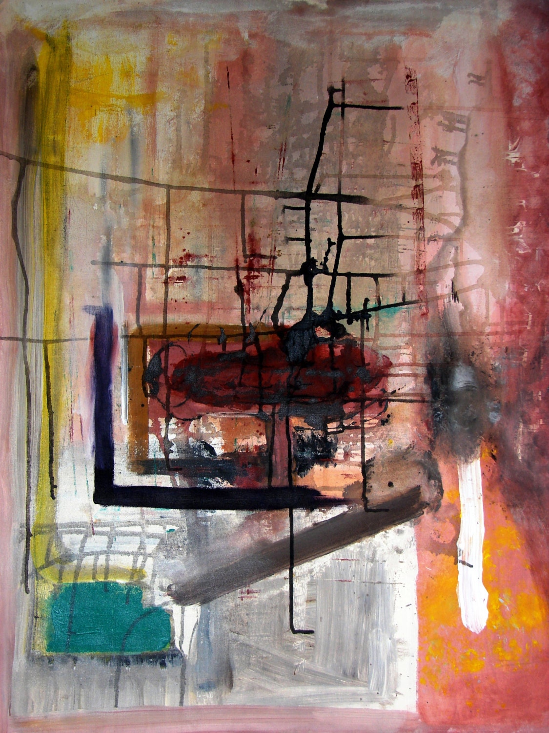 Abstract Original Painting 28 1/2 x 35