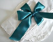Polka dots cotton clutch with satin ribbon bow Bridesmaid gift Retro wedding Choose your color