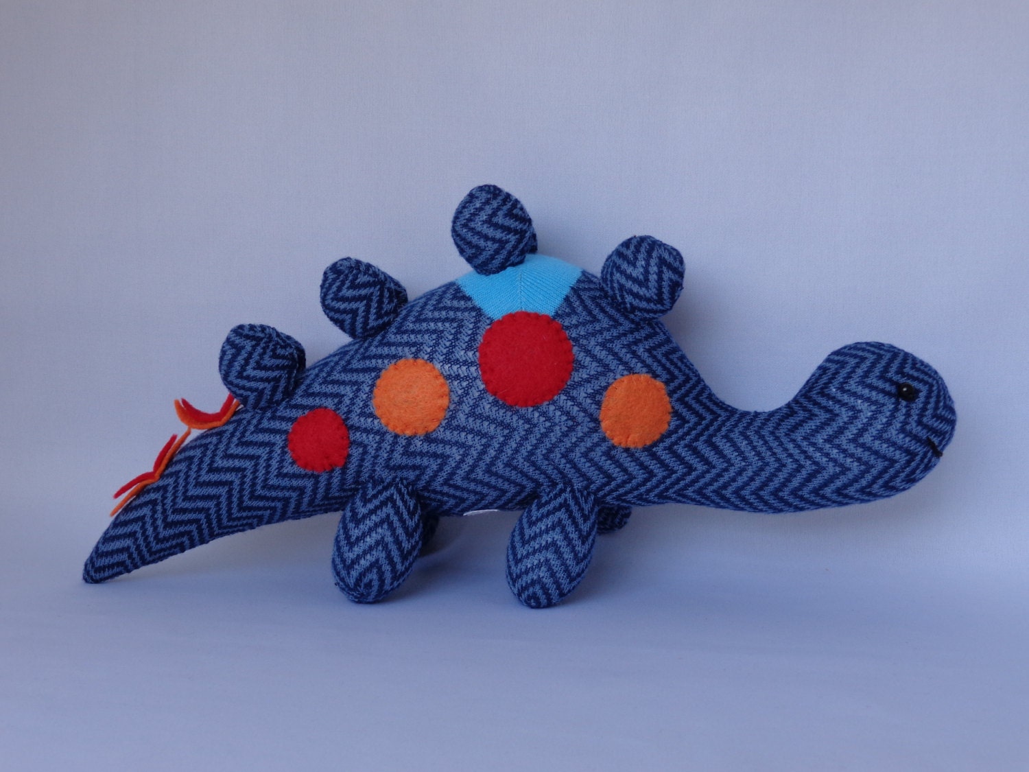 Stegosaurus Plush Toy, Dinosaur Stuffed Animal, Sock Monkey, Dino Stuffed Doll