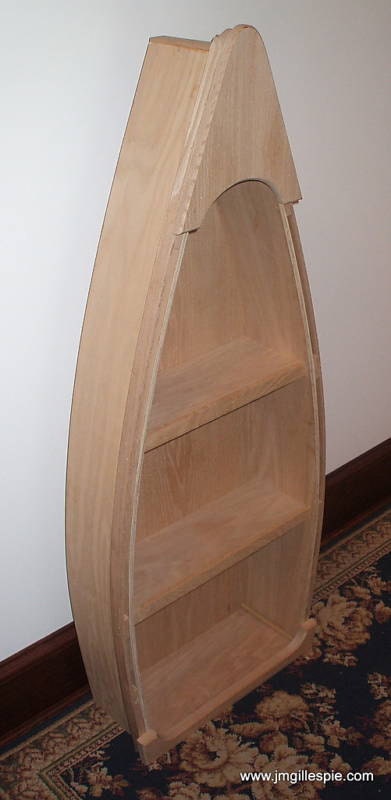 4 Foot row Boat Bookshelf Bookcase shelves Hand crafted Red Oak canoe wall boat nautical furniture