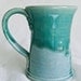 Turquoise Teal Blue Green Ceramic Mug Big Wide Man Handle