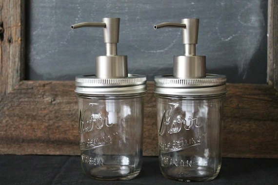 Soap and Lotion Dispenser Combo Set - 8 ounce jars - "Bonnie" Style