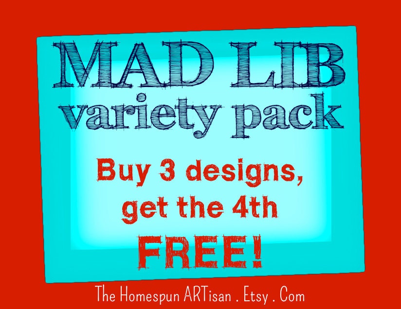Wedding Mad Lib VARIETY PACK Guest Book Games - 4 Designs / PDFs