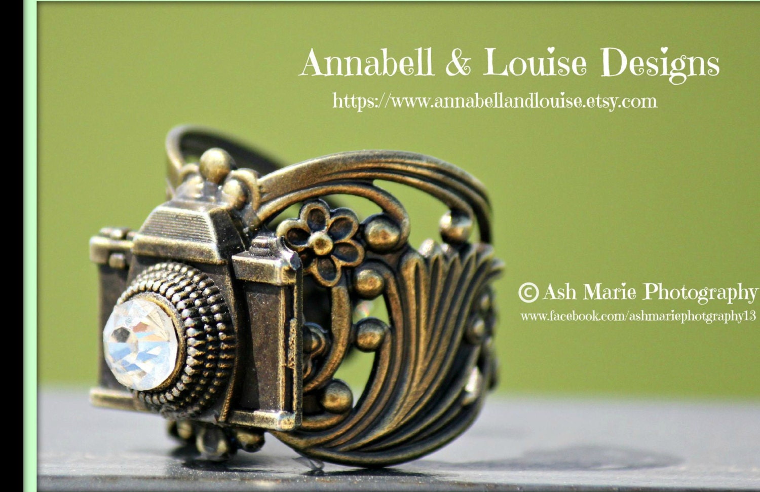 CAPTURE the moment camera RING adjustable silver antique bronze photographer gift