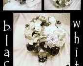 ELIZA - Black and White Brooch Bridal Bouquet - ELIZA