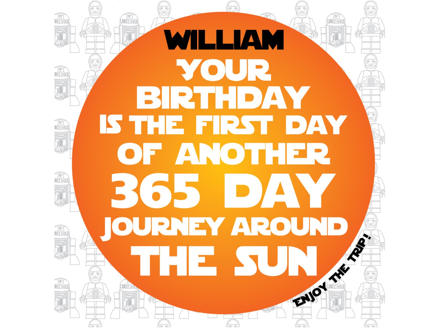 Personalised Star Wars Journey Around The Sun Birthday Card