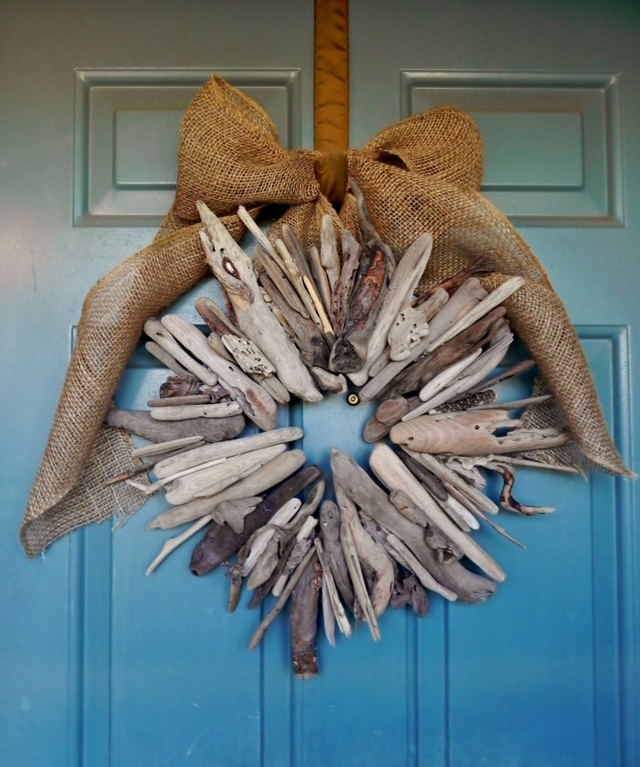 Driftwood Wreath - Burlap Driftwood Wreath - 21''