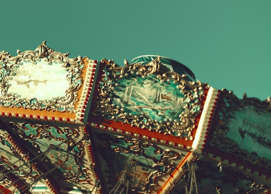 Carousel photography, carnival Photography, ferris wheel photography, Nursery art, Nursery Decor, nursery prints, turquoise, print