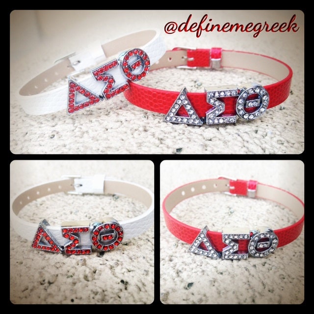 Delta Sigma Theta Rhinestone  Bracelet