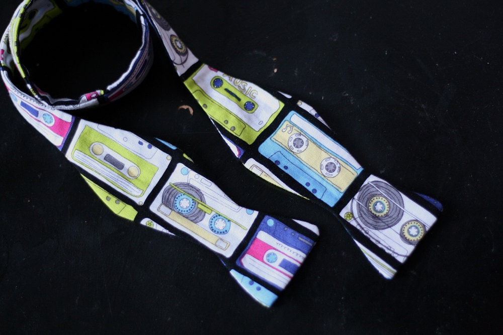 Cassette Tapes Bow Tie