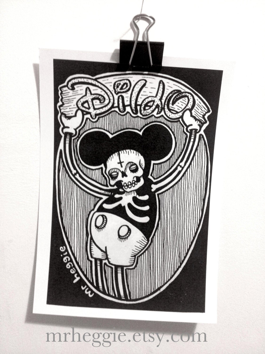 Mickey Mouse - Dildo Graffiti Print