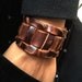 Antique Men's Brown Leather Cuff Bracelet, Leather Wrist Band Wristband Handcrafted Jewelry