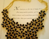 Cascading Flower Bib Necklace
