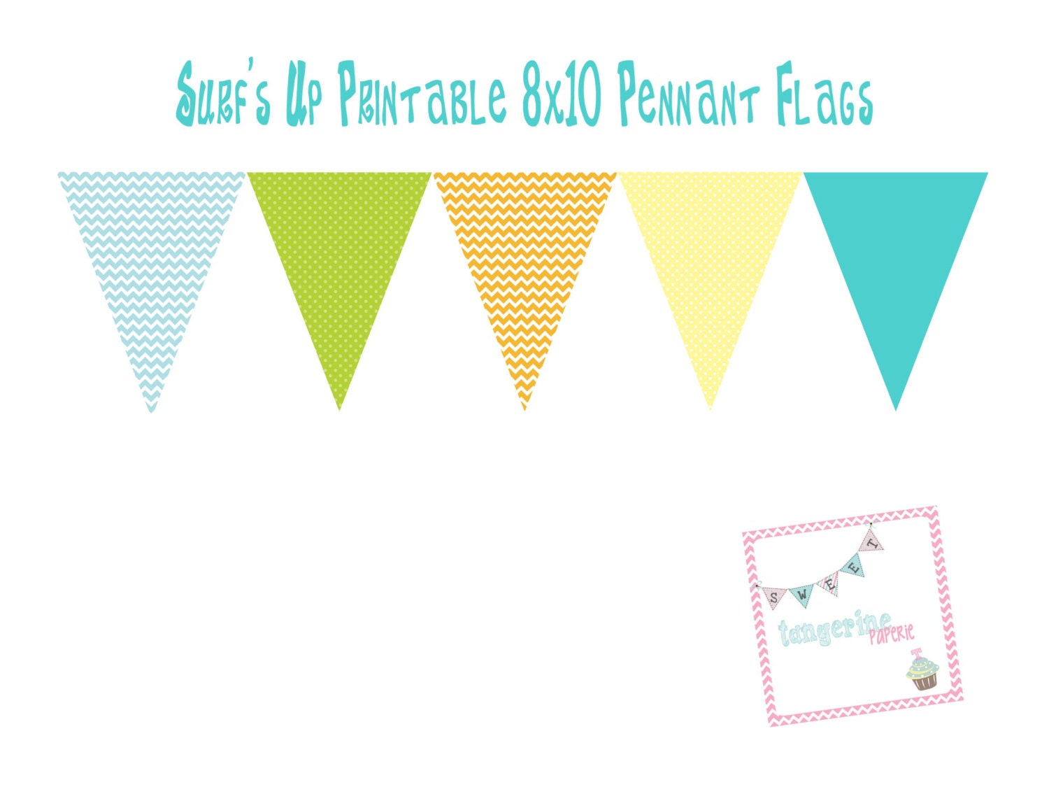 INSTANT DOWNLOAD -- Surf's Up Printable Pennant Bunting