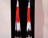 Long Strand Beaded Earrings with Dentalium - Native American Style