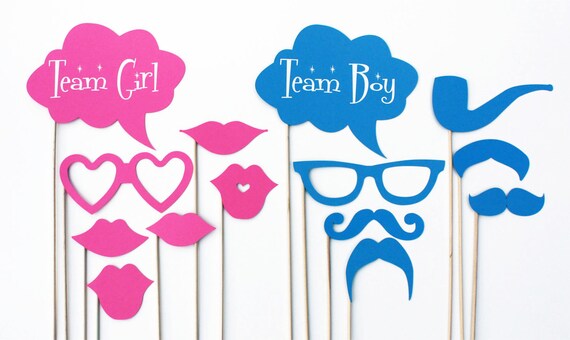 Items similar to Team Girl Team Boy Photo Booth Props Gender Reveal