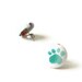 Pawprint Sea Green Color Fabric Covered Button Earrings