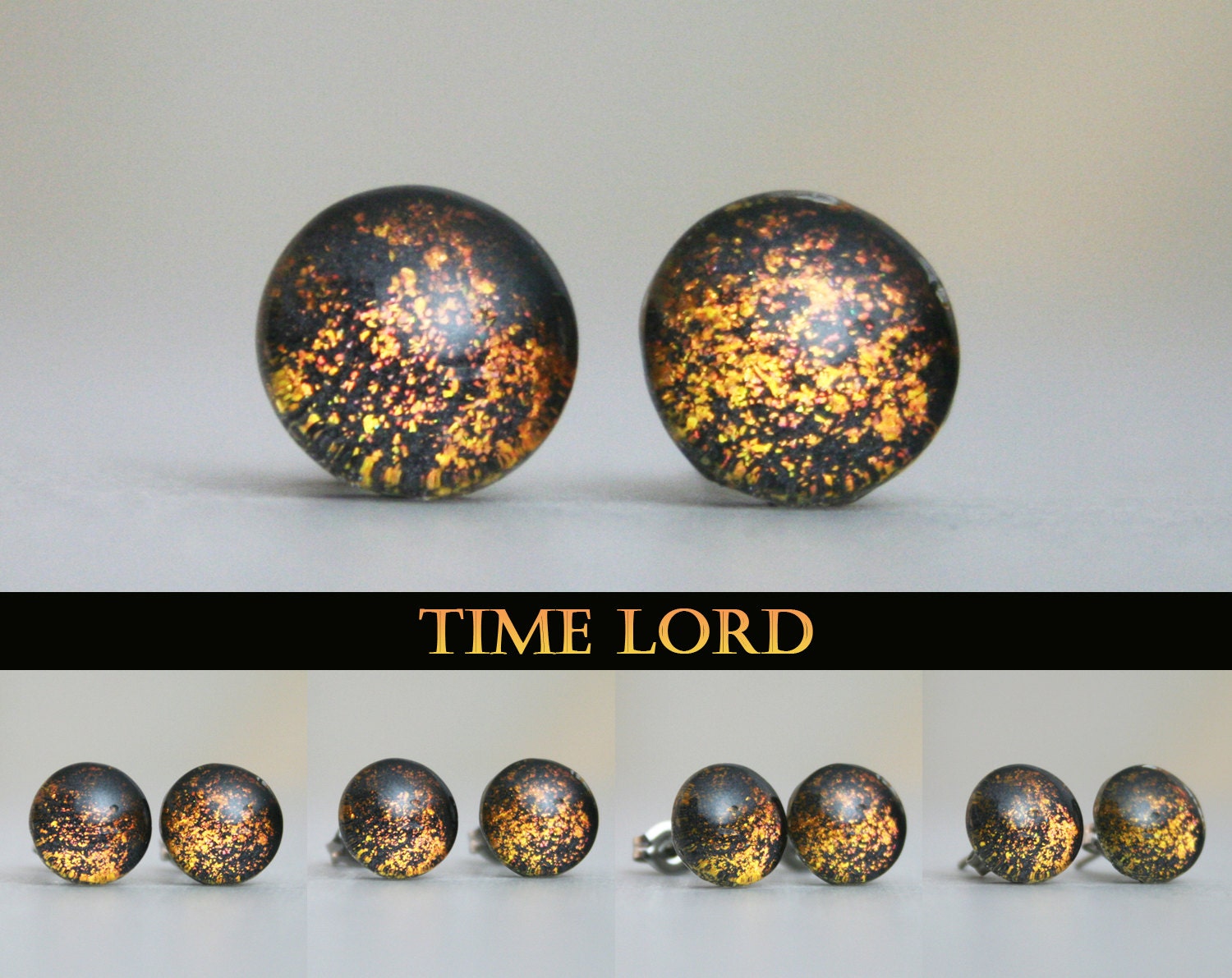 Time Lord Inspired 10mm Post Earrings